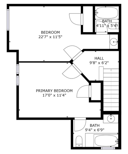 Floor plan, Timberwolf Lodge 6 2 Bedroom Cabin by RedAwning, Summit
