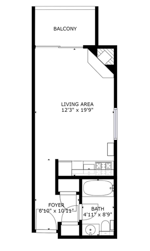 Floor plan, Ski Lodge Studio Studio Bedroom Condo by RedAwning, Summit