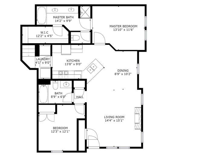 Floor plan, Foxpoint 2 Bedroom Condo by RedAwning, Summit