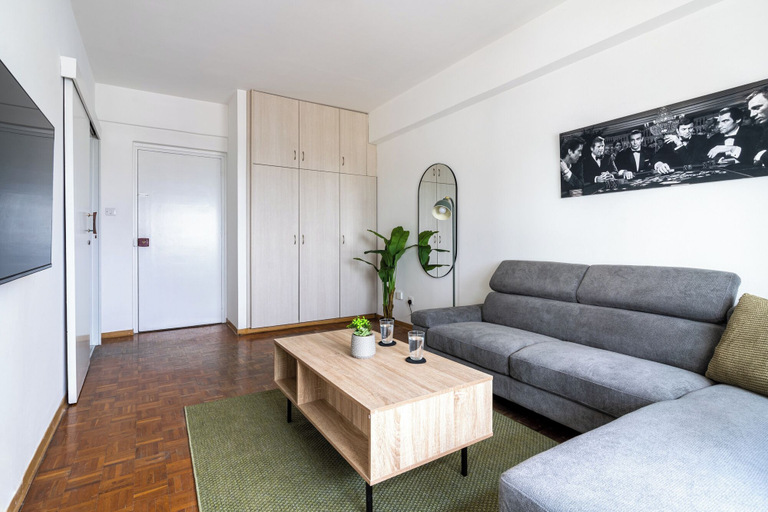 Living room 4, Bastia - Skyline 1-BR Apt in Nicosia