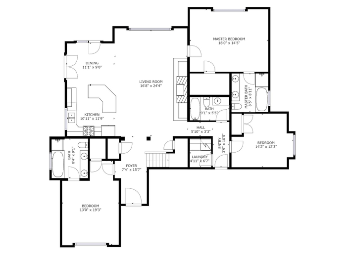 Floor plan 3, Telemark Ski . 5 Bedrooms. Sleeps 12 Home by RedAwning, Summit
