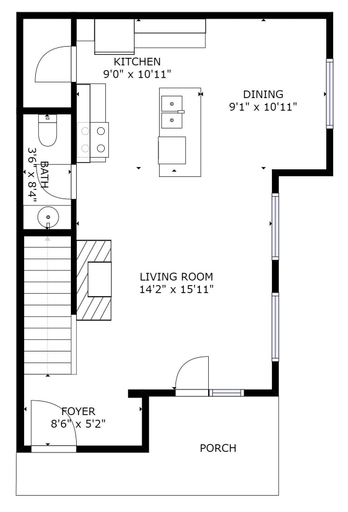 Floor plan 2, Settlers 2 Bedroom Condo by RedAwning, Summit