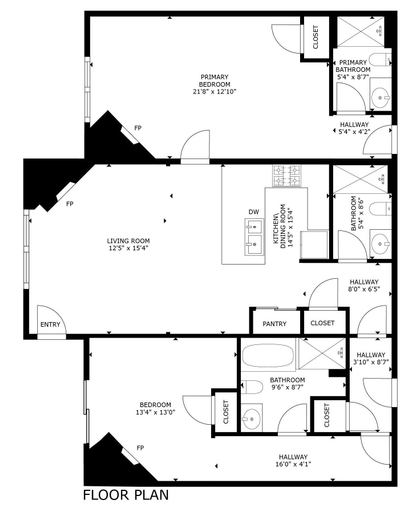 Floor plan, Silverado Sanctuary 2 Bedroom Condo, Summit