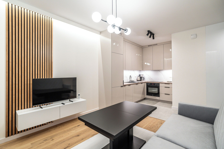 Living area 3, RentPlanet - Apartamenty przy Spodku, Będzin