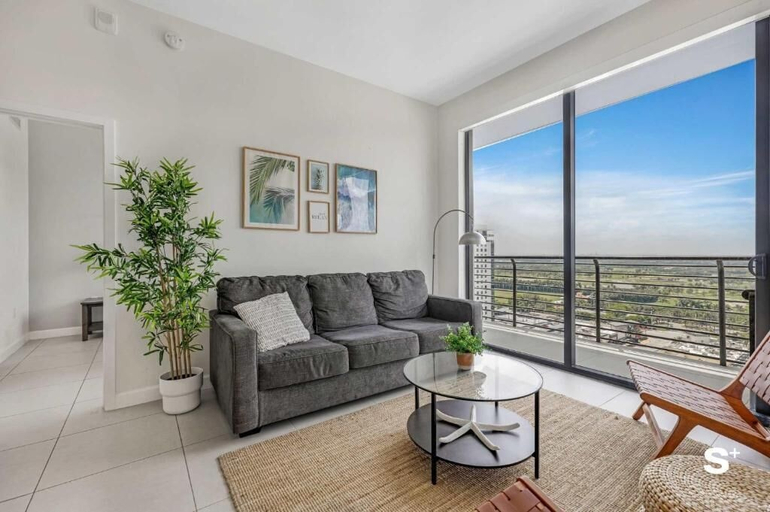 Living area 2, DTW Doral 2 BD Condo and Skyline Views, Miami-Dade