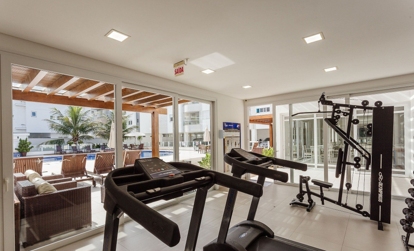 Fitness facility 3, Apto em prédio c/ piscina 350m da praia RTG208, Florianopolis