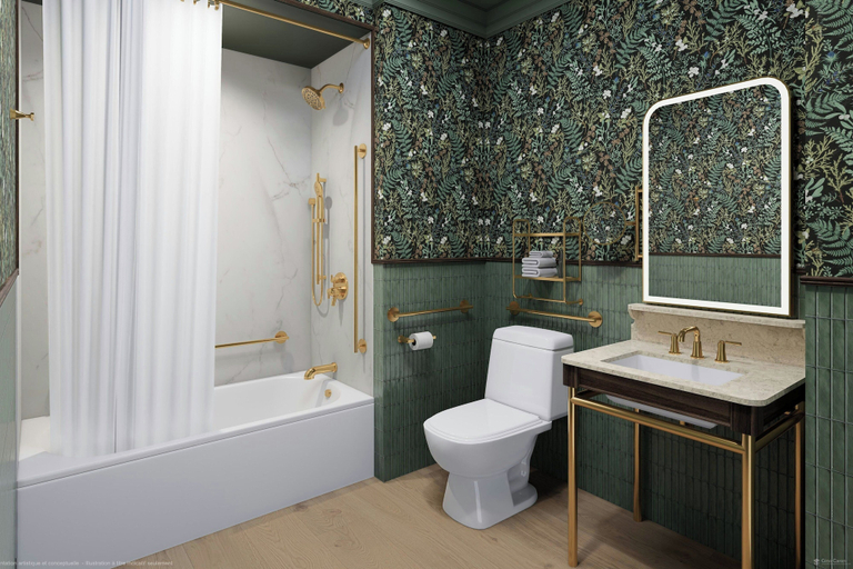 Bathroom 2, The Queen’s Cue, Stratford, A Tribute Portfolio Hotel, Perth