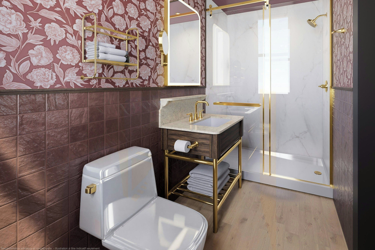 Bathroom 4, The Queen’s Cue, Stratford, A Tribute Portfolio Hotel, Perth