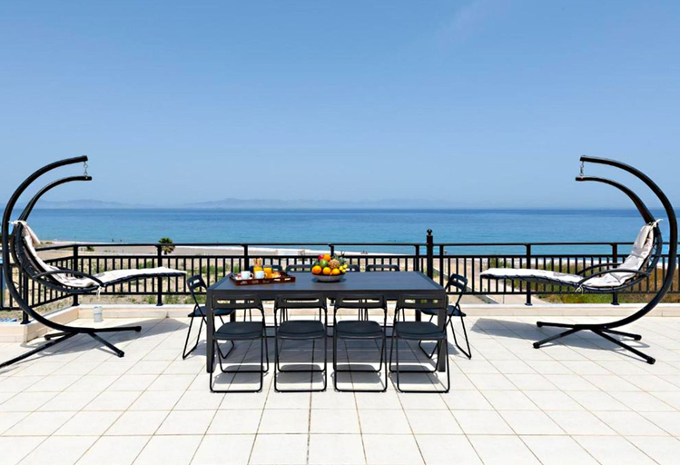 Outdoor dining, White and Blue Luxury Suites Rhodes, South Aegean
