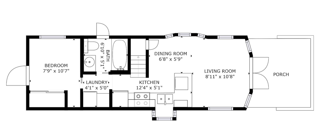 Floor plan, Das Tree Haus 1 Bedroom Home by NW Comfy Cabins by RedAwning, Chelan