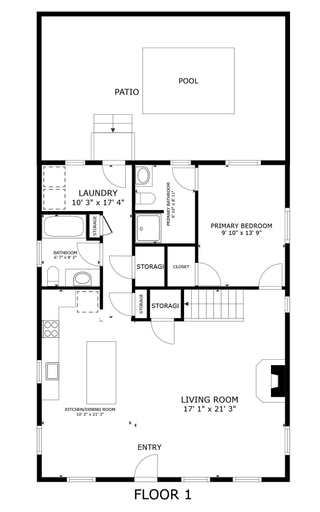 Floor plan 2, Pine River Retreat 2 Bedroom Home by RedAwning, Chelan