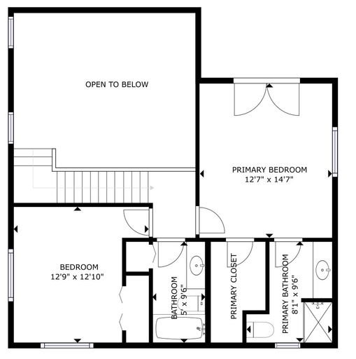 Floor plan 2, Just Plain Getaway 3 Bedroom Home by NW Comfy Cabins by RedAwning, Chelan