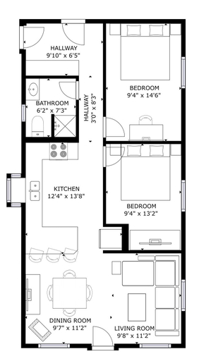 Floor plan, Alpine Getaway 2 Bedroom Home by RedAwning, Chelan