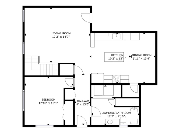 Floor plan 3, Just Plain Getaway 3 Bedroom Home by NW Comfy Cabins by RedAwning, Chelan