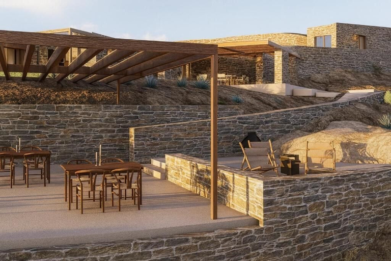 Outdoor dining, Faos Kea Boutique Hotel, South Aegean