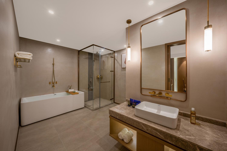 Bathroom 5, Manxin Hotel Qingdao Xinduxin, Qingdao