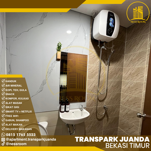 Bathroom 5, Ness Room Sewa Apartemen Transpark Juanda, Bekasi