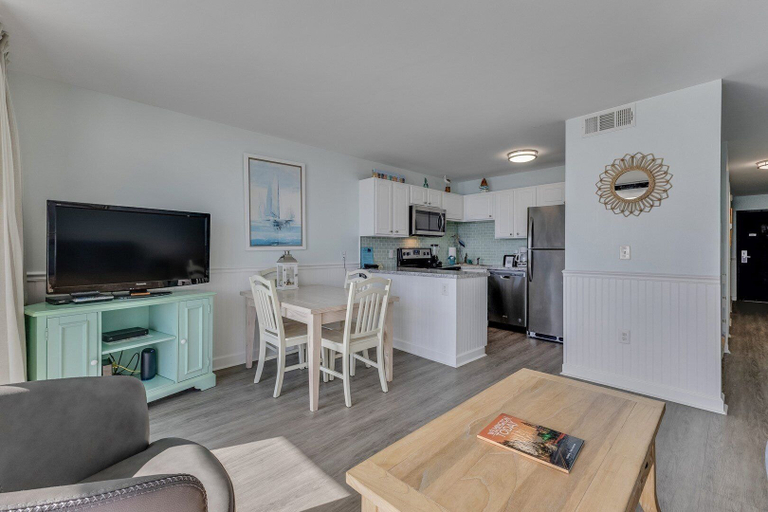 Living area 2, 0609 Oceanfront Escape by Atlantic Towers, New Hanover