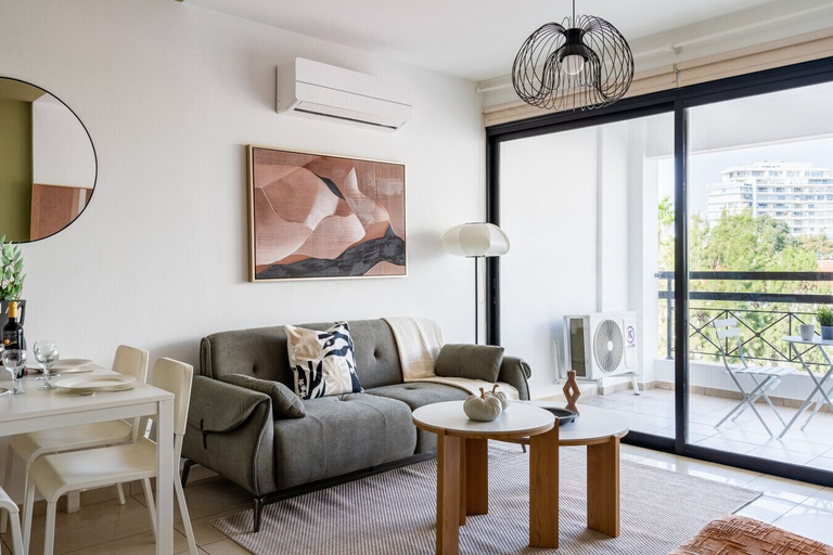 Living room 2, Odin 1-Bedroom Apartment in Larnaca, Larnaca