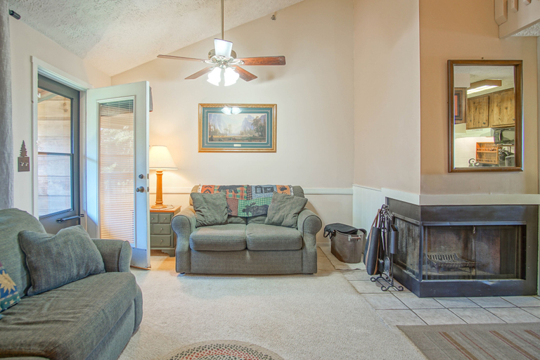 Living area, 1br: Studio Loft Ridgewood 59 Wood Fireplace, Washer and Dryer Full Kitchen, Pocahontas