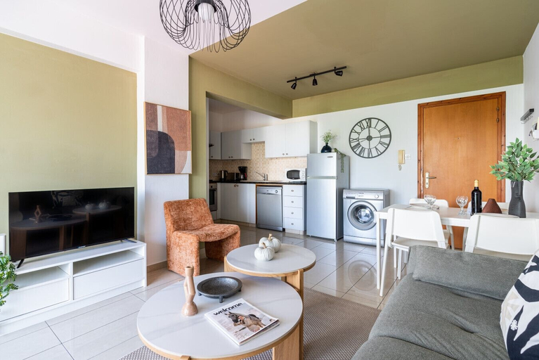 Living room 3, Odin 1-Bedroom Apartment in Larnaca, Larnaca