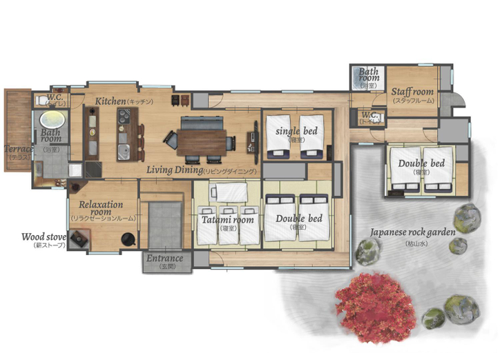 Floor plans, Takeda Base Inn, Asago
