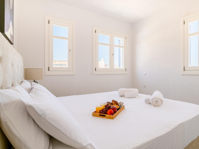Bedroom 2, Sanders Paros Gardens - Comfy 1-Bdr Apt w Balcony, South Aegean