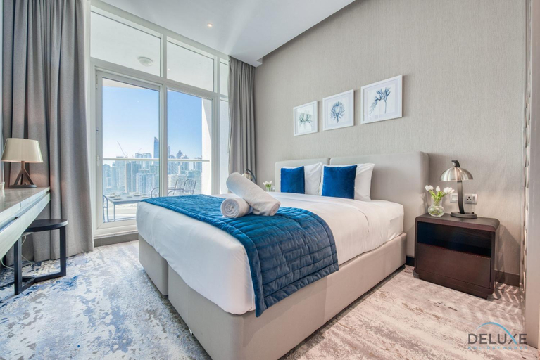 Bedroom 2, Damac Maison Prive Deluxe Studio with Water Canal View, Dubai