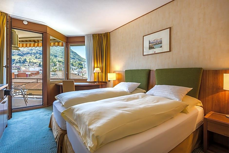 Bedroom 2, Hotel Delfino Lugano, Lugano