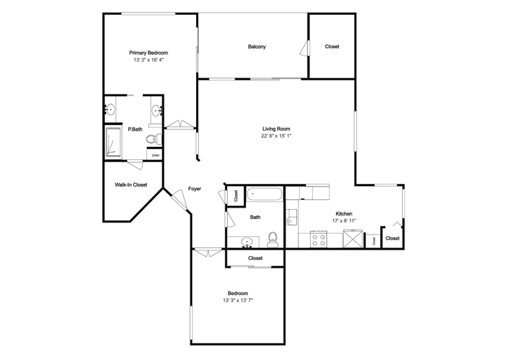 Floor plan, Villa Cortina 2 Bedroom Condo by RedAwning, Maricopa