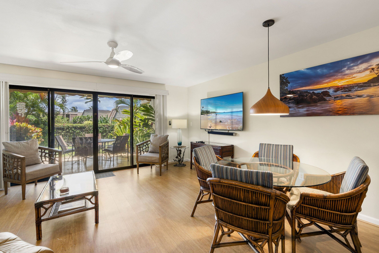 Living area 2, Maui Kamaole J-104 - Renovated, Private Ground Floor Unit, Two Lanais, Split AC!, Maui