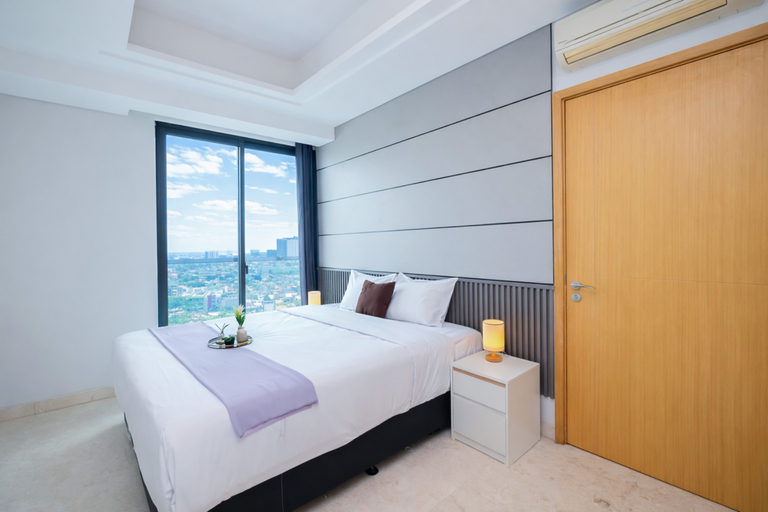 Bedroom 2, Comfy 2BR with City View at Capitol Suites Apartment By Travelio, Central Jakarta