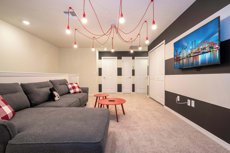 Living area 5, Luxury Private Pool & Themed Rooms Close To Disney 1282, Lake