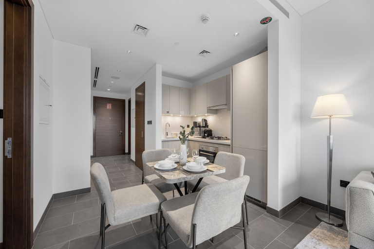 Dining 3, Modern 1BR with Balcony Sobha Hartland, Dubai
