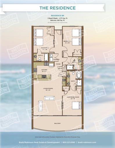 Floor plan, Phoenix Orange Beach Ii 802 3 Bedroom Condo, Baldwin