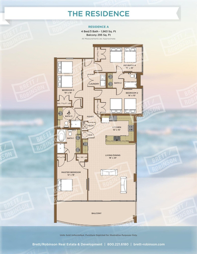 Floor plan, Phoenix Orange Beach Ii 405 4 Bedroom Condo, Baldwin
