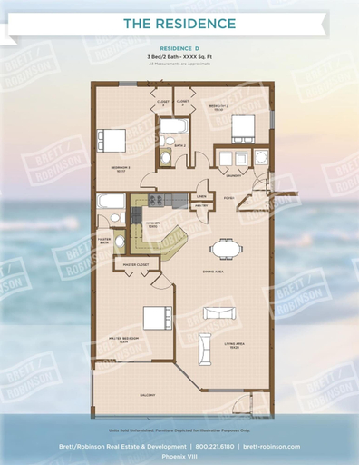 Floor plan 4, Phoenix Viii 8604 3 Bedroom Condo, Baldwin
