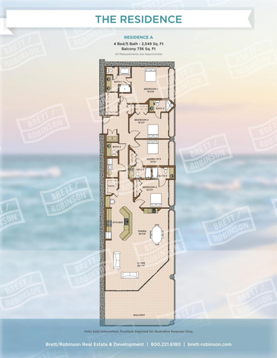 Floor plan, Phoenix West 609 4 Bedroom Condo, Baldwin