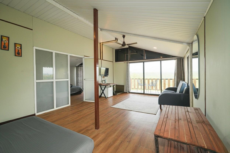 Bedroom, 2Bed Hillside w Bathtub by canvas Resort Lonavla, Pune