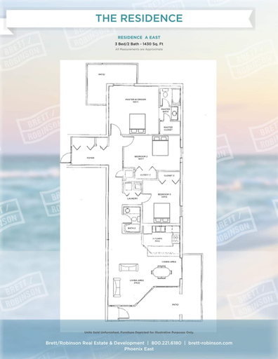 Floor plan 2, Phoenix East 1511 3 Bedroom Condo, Baldwin