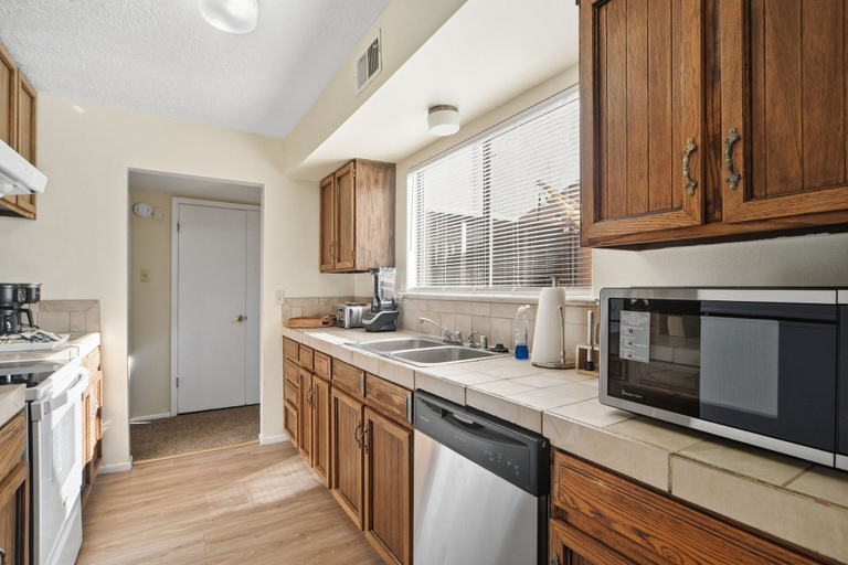 Private kitchen 3, Albuquerque Escape Hot Tub + Atrium 4 Bedroom Home, Bernalillo