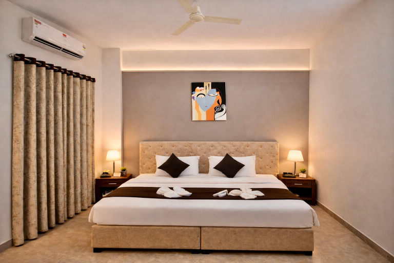 Bedroom, Hotel Sai 9 Heaven – A Quality Apartment for Families, Ahmadnagar