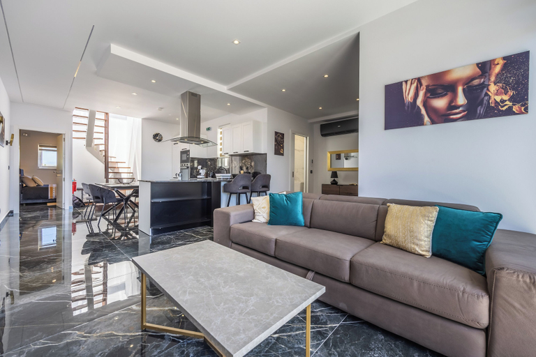 Living area 5, 1 BR Penthouse for Couples & Families