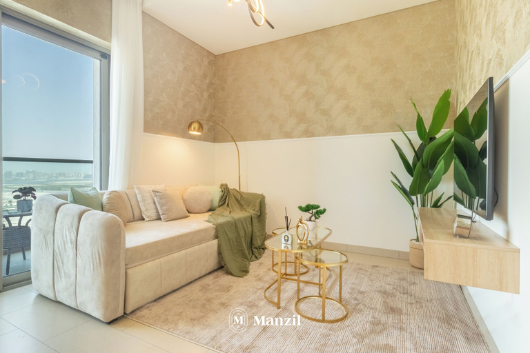 Living area 2, Manzil - 1BR in Sobha with City Views, Dubai