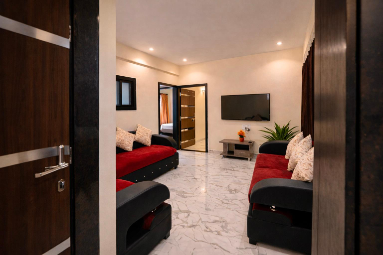 Bedroom 3, Hotel Sai 9 Heaven – A Quality Apartment for Families, Ahmadnagar