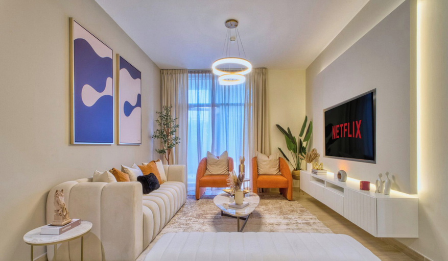 Living area 4, Manzil - Chic 2BR with Dubai Canal Views, Dubai