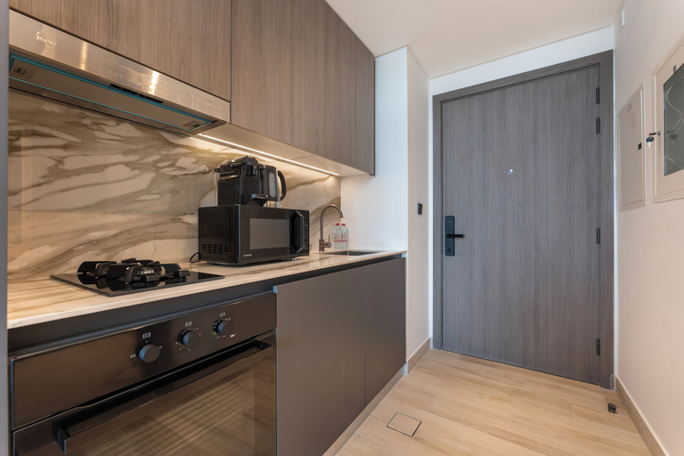 Private kitchen 3, Chic Studio Cinema & Game Room in Arjan, Dubai