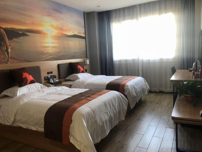 Bedroom 2, Jun Hotel Hebei Baoding Rongcheng County Baiyangdian High speed Railway, Baoding