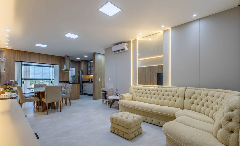 Living area, Apt With 3 Suites, Barbecue and sea View Den1301, Itapema