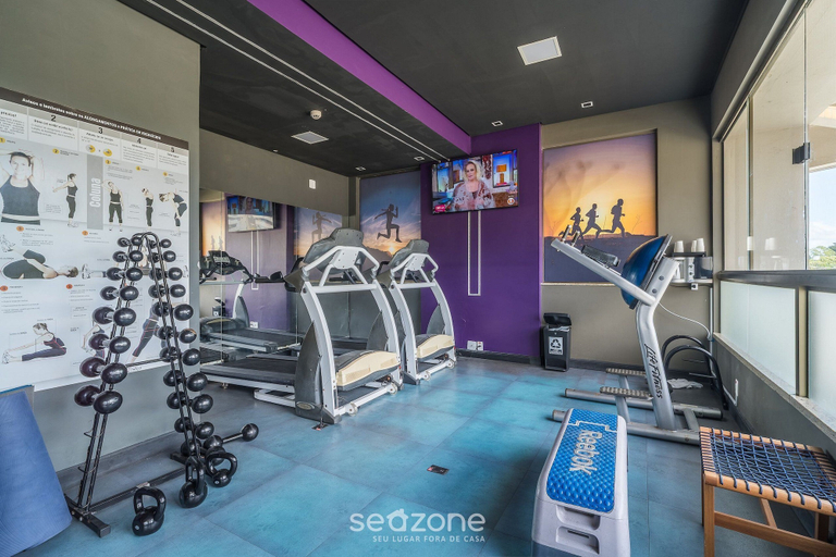 Fitness facility 5, Apt em Cond c/ piscina aquecida em Floripa CUR0716, Florianopolis